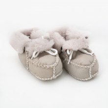 Snow Grey Μπότες Μωρού με Γούνα στο Εσωτερικό